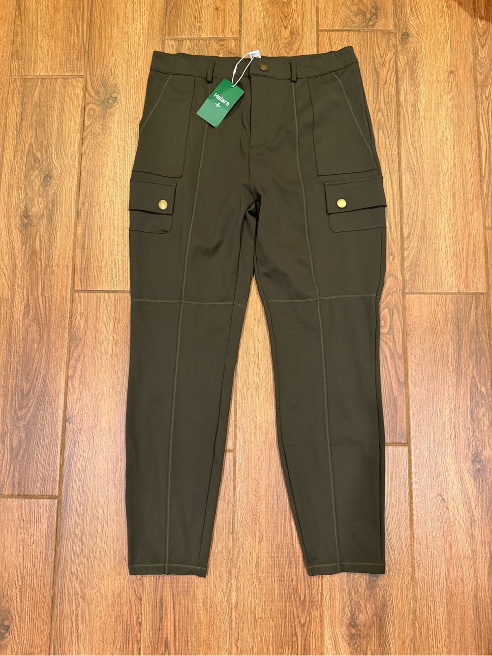 HALARA Dark Olive Cargo Joggers with Front Flap Pockets